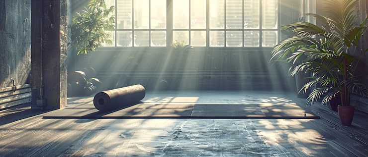 Sala de meditación con luz natural